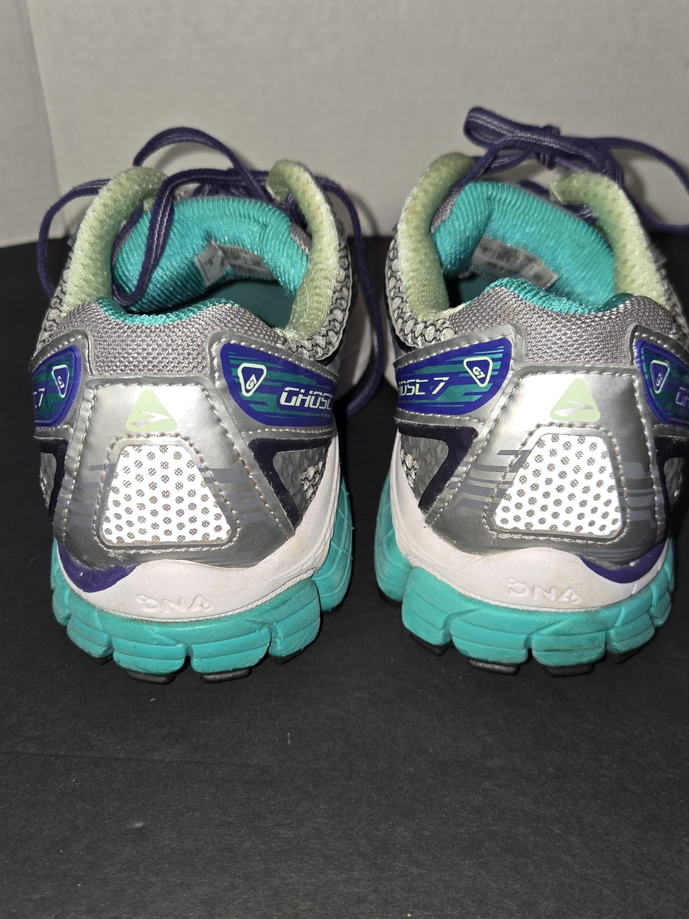 Brooks Ghost 7 'G7' Women's Running Shoes Gray/Teal/Purple Size 9 Wide - Picture 4 of 12